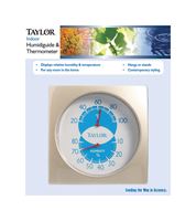 Taylor Indoor Humidiguide and Thermometer Indoor 20 to 100 deg. F 4 in. Silver 