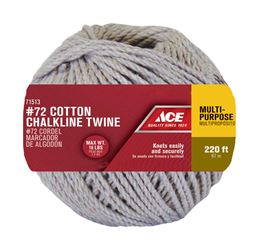 Ace  1/8 in. Dia. x 220 ft. L Twisted  Cotton  Cord  Natural 