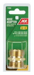 Ace  3/4 in. x 3/4 in.  Brass  Hose Coupling  Male  Threaded 