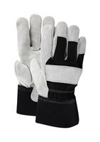 Ace  Black and Gray  Mens  Extra Large  Leather Palm  Work Gloves 