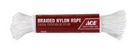 Ace  1/8 in. Dia. x 48 ft. L Braided  Nylon  Rope  White 