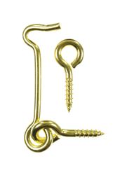 Ace Small Polished Brass Green Brass 2.5 in. L Hook and Eye 2 pk 