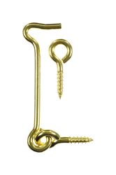 Ace Small Polished Brass Green Brass 3 in. L Hook and Eye 2 pk 