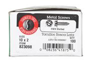 Hillman  Hex Washer  Slotted Drive  Sheet Metal Screws  Stainless Steel  10   x 2 in. L 100 per box 