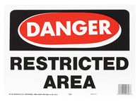 Hy-Ko  English  10 in. H x 14 in. W Plastic  OSHA Sign  Restricted Area 