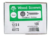 Hillman  Flat  Wood Screw  No. 12   x 4 in. L Zinc  Steel  
