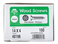 Hillman  Flat  Wood Screw  No. 14   x 4 in. L Zinc  Steel 