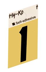 Hy-Ko  Self-Adhesive  Black  Aluminum  Number  1  1-1/2 in. 