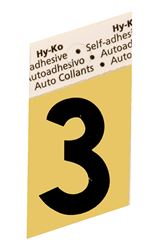 Hy-Ko  Self-Adhesive  Black  Aluminum  Number  3  1-1/2 in. 