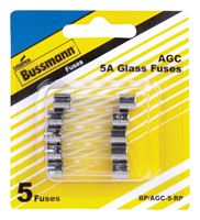 Bussmann 5 amps AGC Glass Tube Fuse 5 pk 