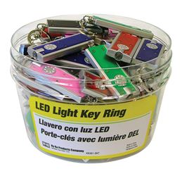 Hy-Ko 2GO Metal/Plastic Assorted LED Key Ring 