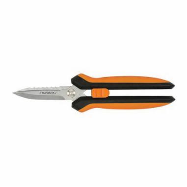 FISKARS 399220-1001 Multi-Purpose Garden Snip, 8 in OAL, Stainless Steel Blade, Soft-Grip Handle, Black/Orange Handle - VORG9181207